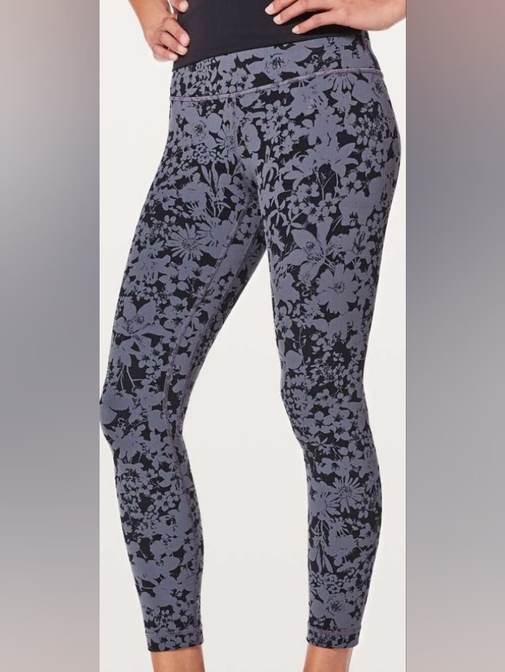 lululemon athletica Align II Black and Gray Floral Leggings